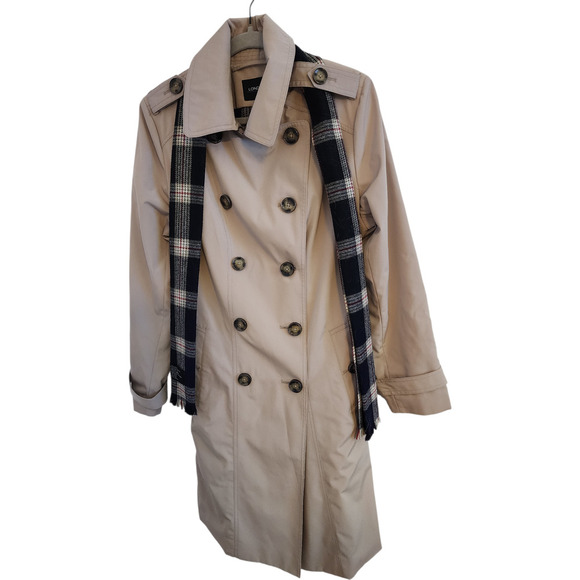 London Fog Jackets & Blazers - London Fog Trench Coat Womens XL Beige Belted Double Breasted Plaid Lined XL Wmn